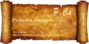Poduska Csongor névjegykártya